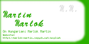 martin marlok business card